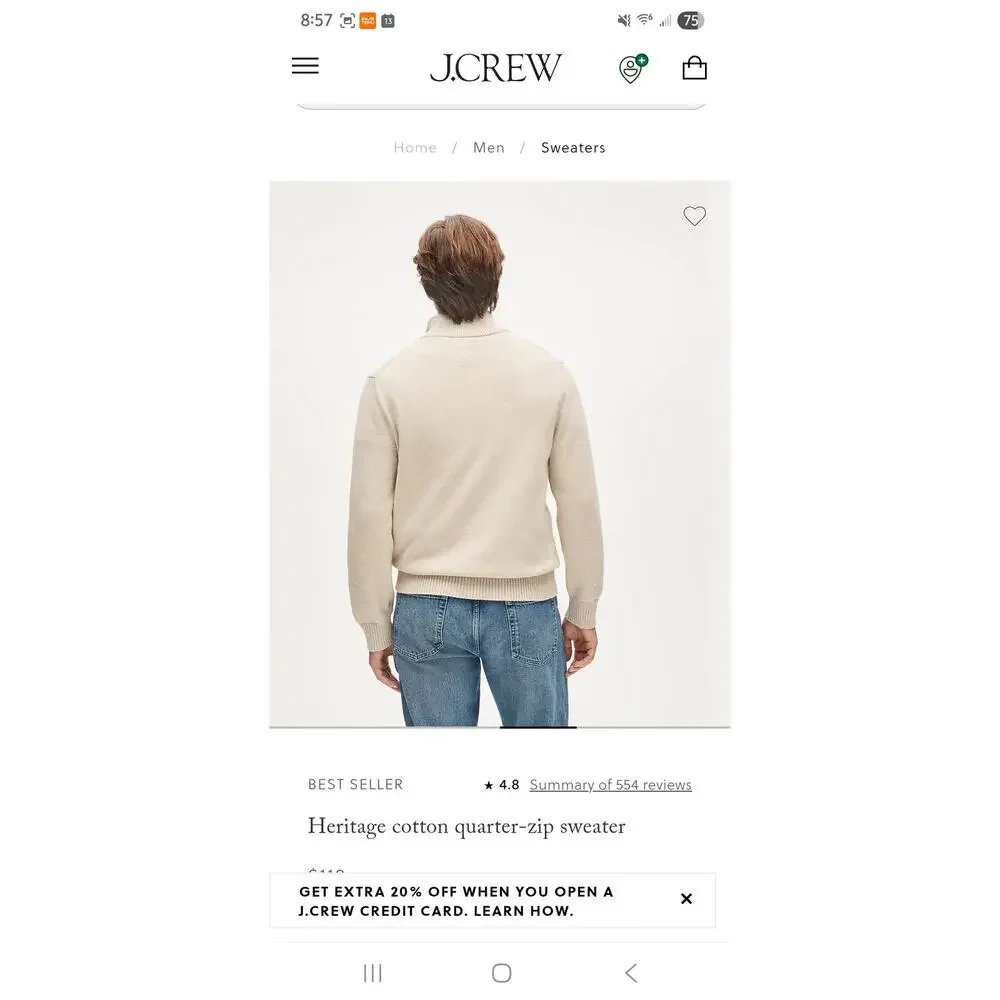 J. Crew 100% cotton